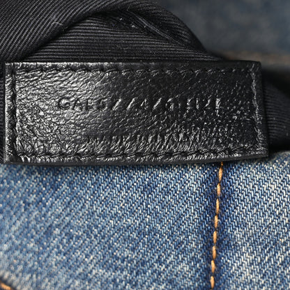 Saint Laurent Denim Quilted Small Loulou Puffer Monogram Chain Satchel Blue Cinnamon 7 of 10