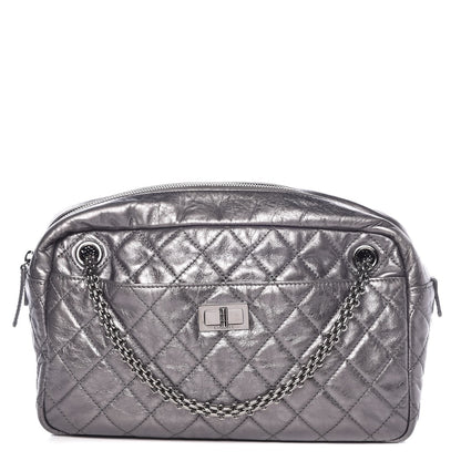 Chanel Metallic Aged Calfskin Quilted Medium Reissue Camera Case Dark Silver 1 of 10