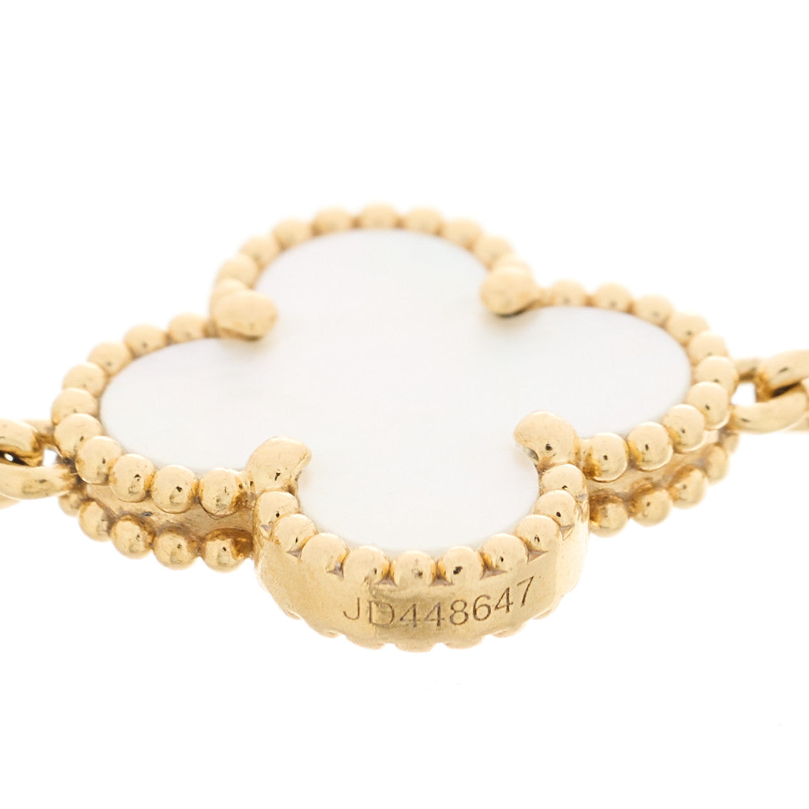 Van Cleef & Arpels 18K Yellow Gold Mother of Pearl 5 Motifs Vintage Alhambra Bracelet 3 of 5