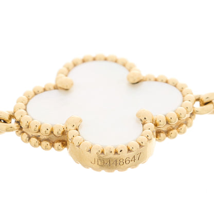 Van Cleef & Arpels 18K Yellow Gold Mother of Pearl 5 Motifs Vintage Alhambra Bracelet 3 of 5