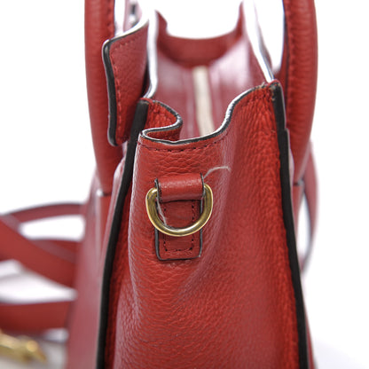 Celine Drummed Calfskin Nano Luggage Coquelicot 7 of 12
