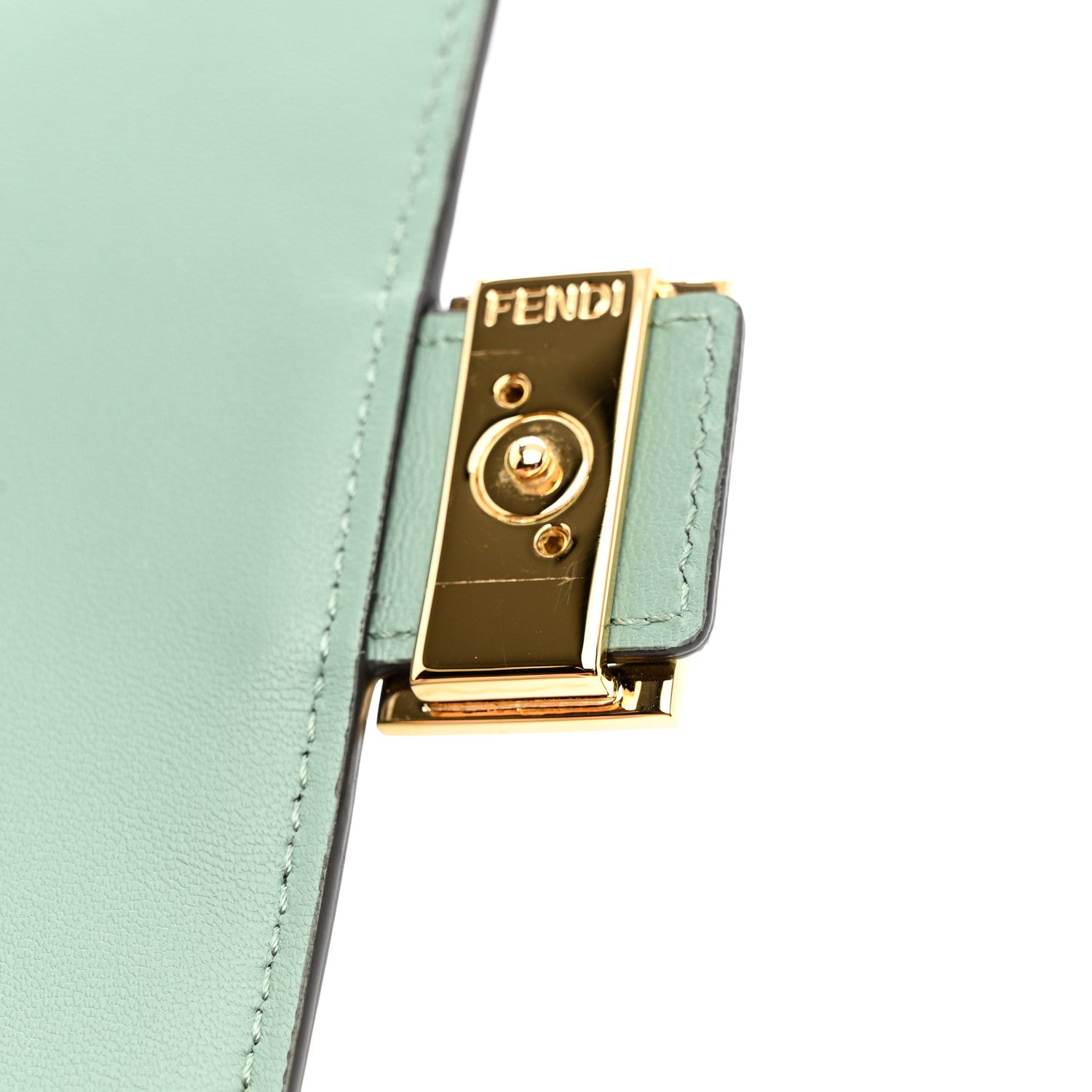 Fendi Nappa Matisse FF Embossed Continental Wallet On Chain Menta 8 of 8