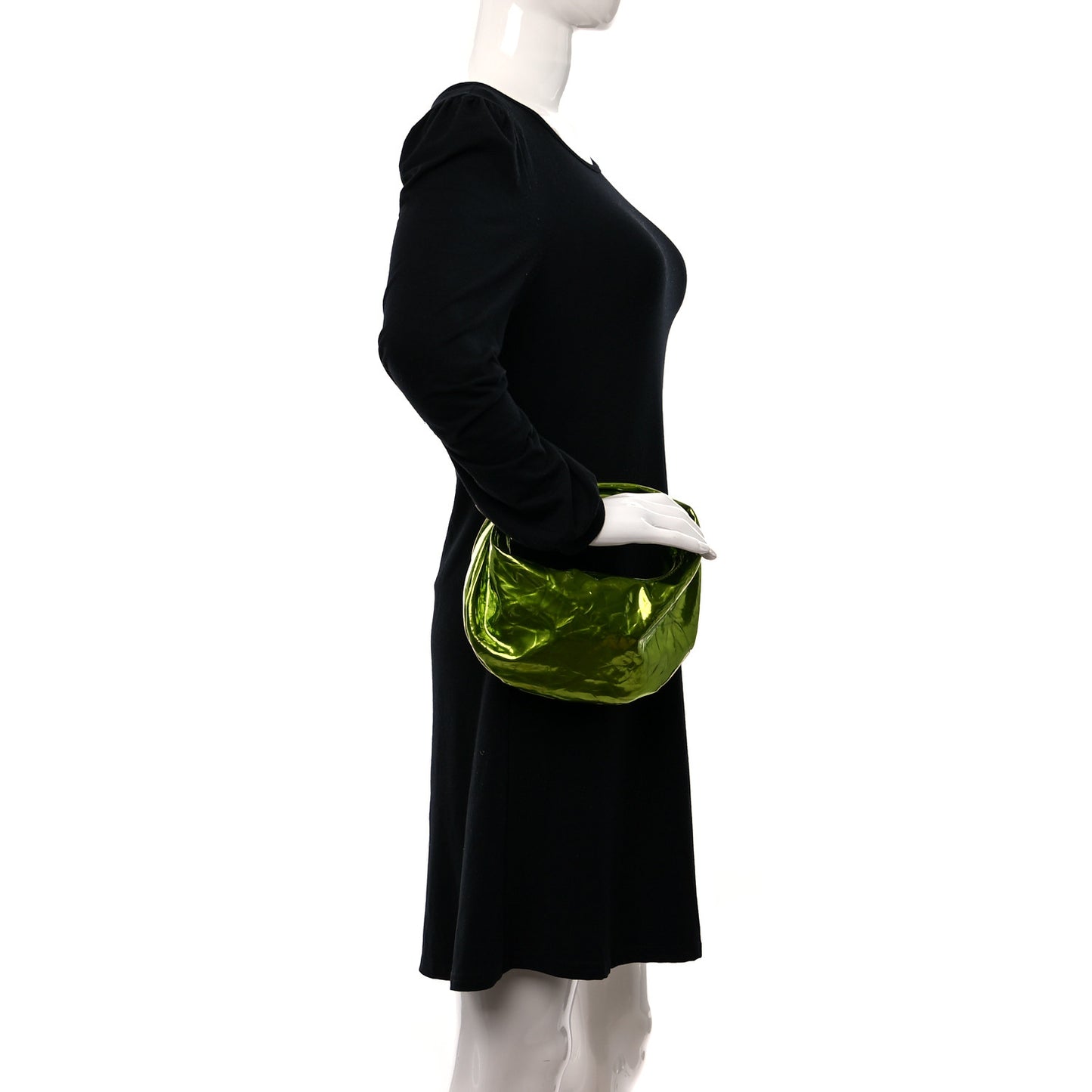Metallic Crushed Calfskin Mini Jodie Chlorophyll
