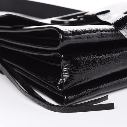 Valentino Garavani Textured Patent Calfskin Medium Vring Shoulder Bag Black 10 of 11
