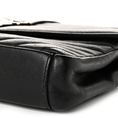 Saint Laurent Sheepskin Matelasse Chevron Monogram Medium College Bag Black 10 of 10