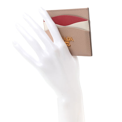 Prada Saffiano Card Holder Powder Pink Fiery Red 2 of 8