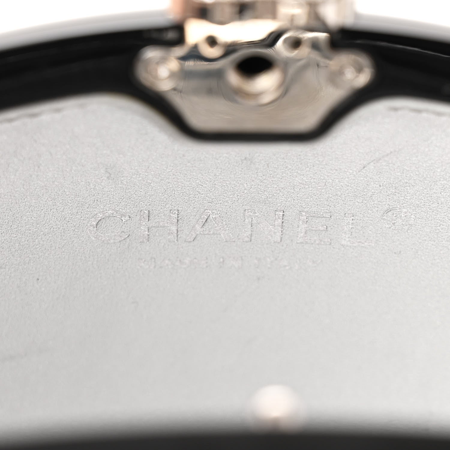 Chanel Resin Crystal Chain Fringe CC Oval Minaudiere Black 6 of 12