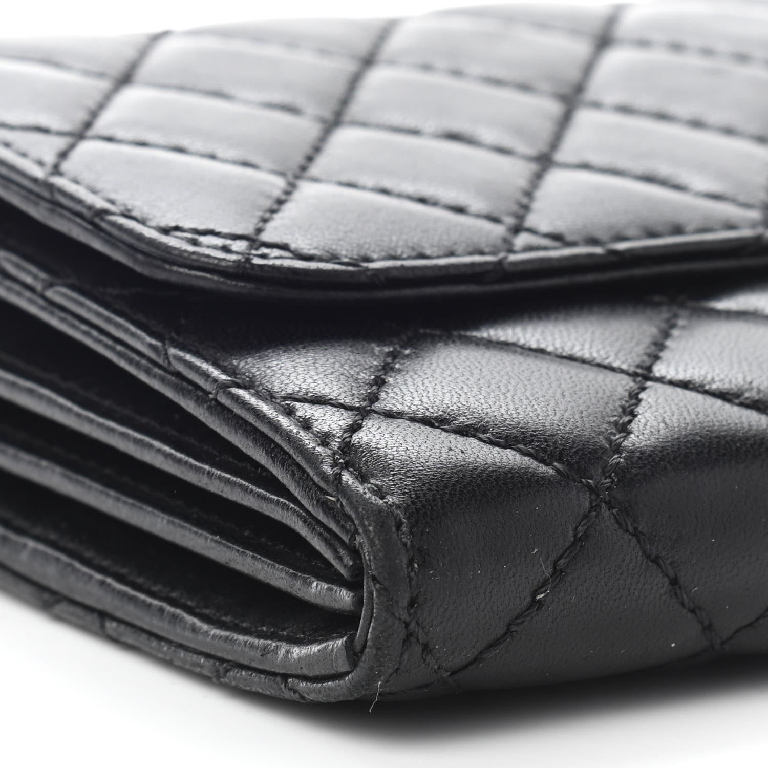 Chanel Lambskin Quilted Chain Clutch Flap Black 7 of 8