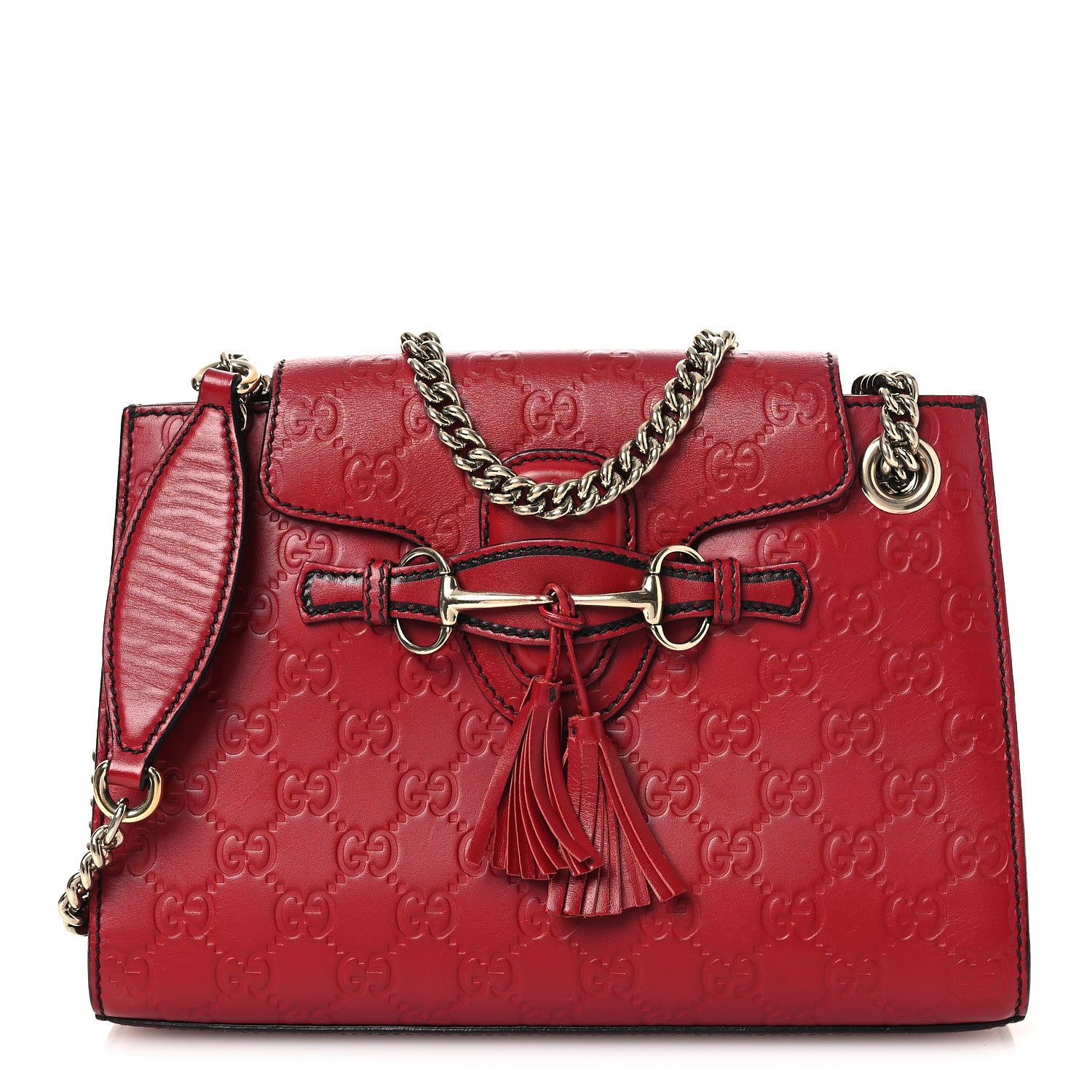 Gucci Guccissima Small Emily Shoulder Bag Red 1 of 12