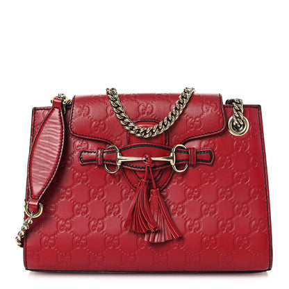 Gucci Guccissima Small Emily Shoulder Bag Red 1 of 12