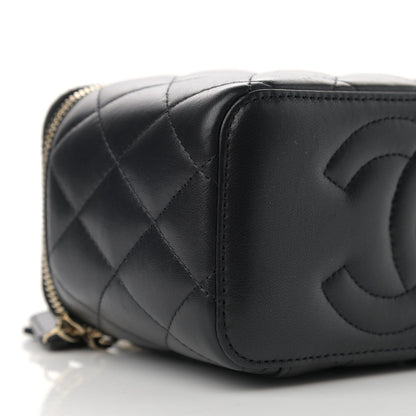 Chanel Lambskin Quilted Small Top Handle Vanity Case With Chain Black 9 of 12