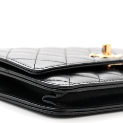 Chanel Lambskin Quilted Trendy CC Wallet On Chain WOC Black 10 of 12