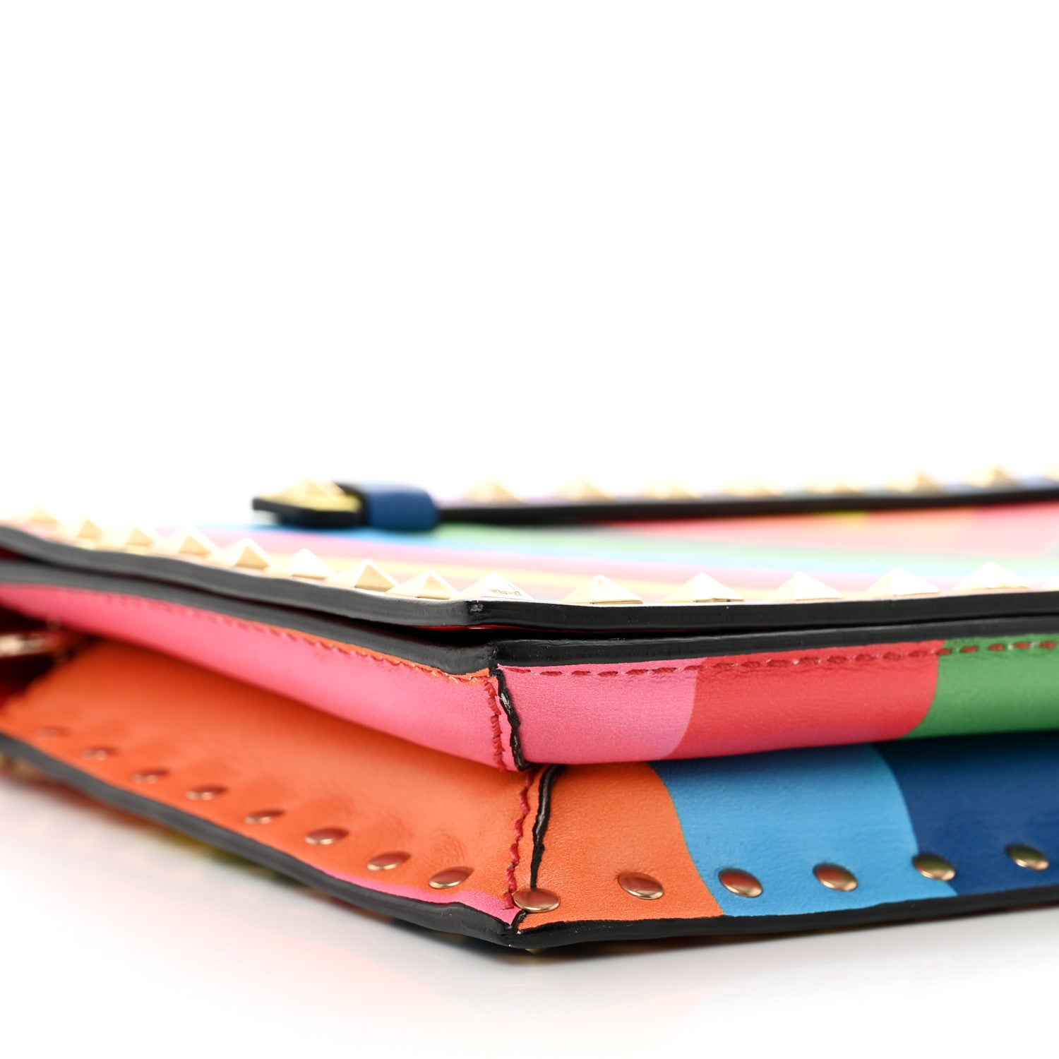 Valentino Garavani Vitello 1973 Rockstud Wristlet Clutch Multicolor 7 of 8