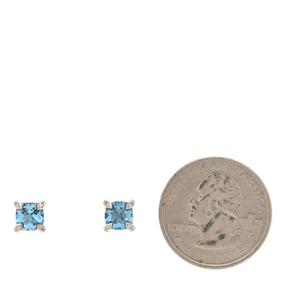 David Yurman Sterling Silver Diamond Blue Topaz Petite Chatelaine Earrings 2 of 4