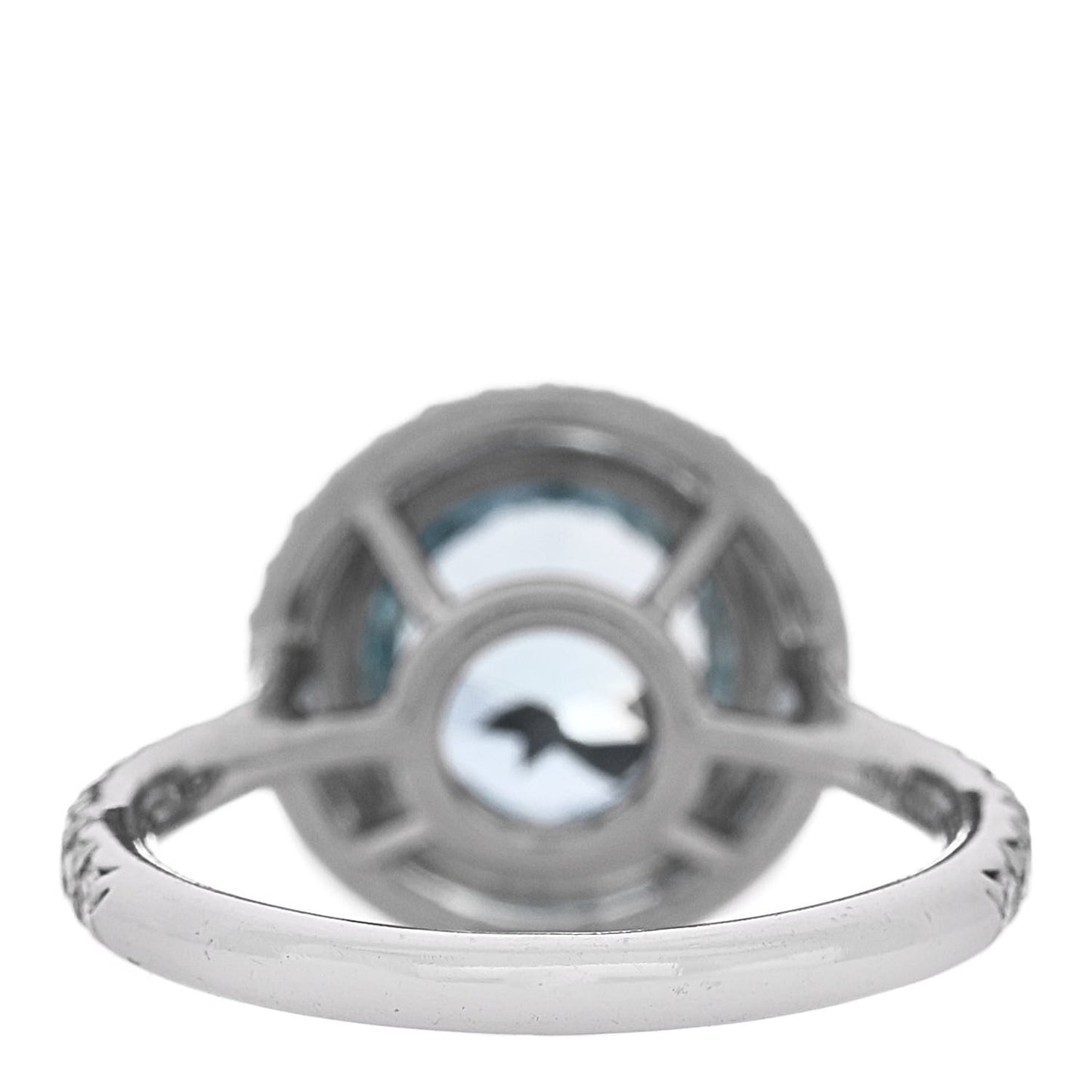 Platinum Diamond Aquamarine Soleste Ring 50 5.5