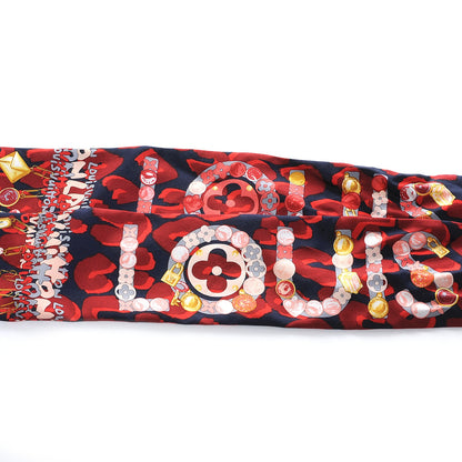 Louis Vuitton Silk Leopard Charms Bandeau Navy 1 of 4