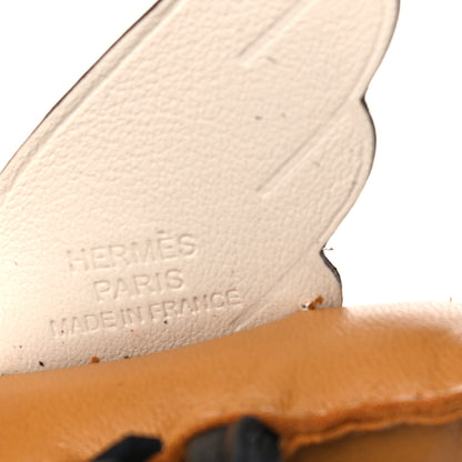 Hermes Milo Lambskin Grigri Rodeo Pegase Horse Bag Charm PM Sesame Black Nata 3 of 4