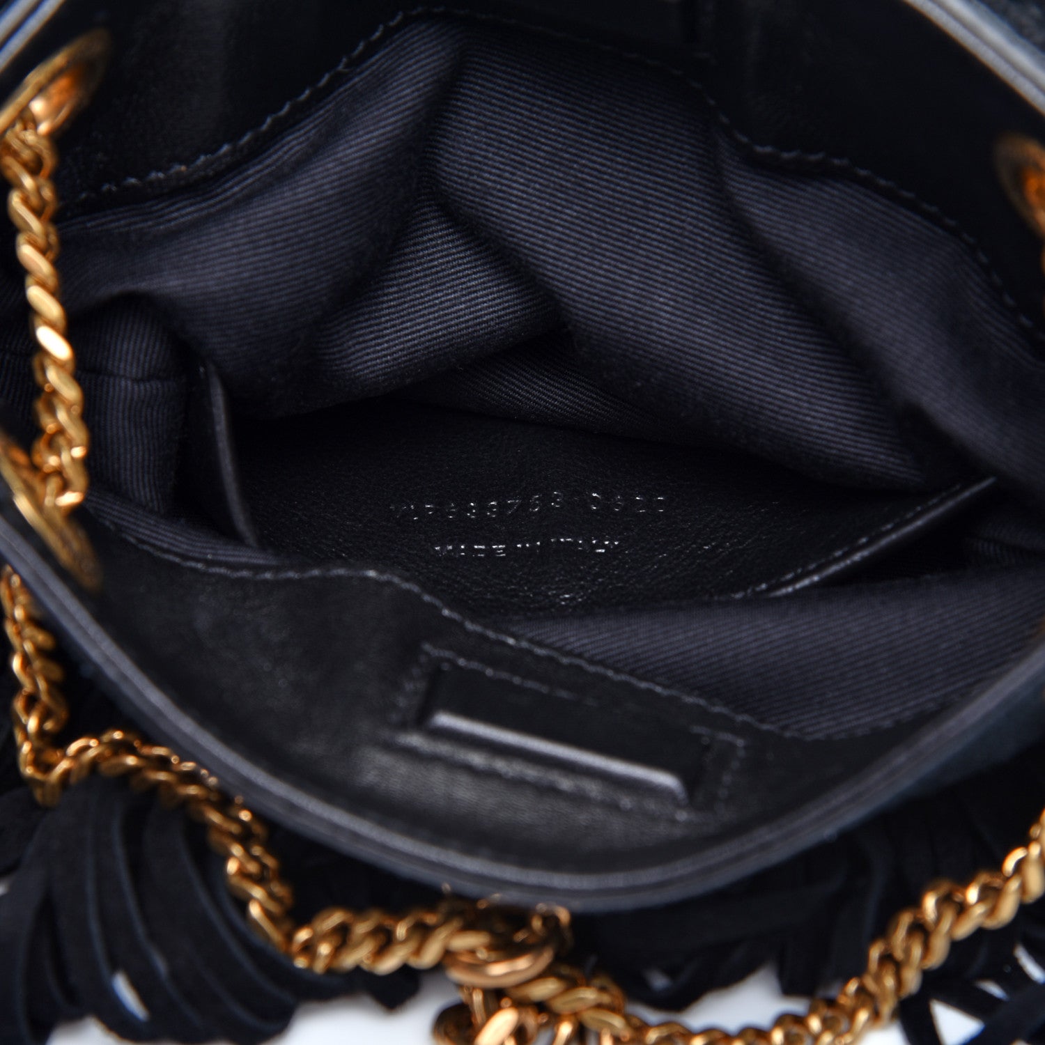 Saint Laurent Suede Calfskin Small Grace Fringed Hobo Bag Rope Black 8 of 8