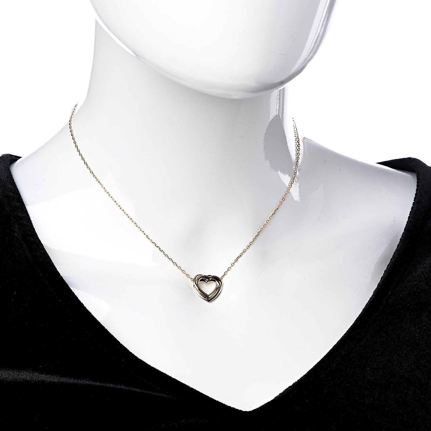 Cartier 18K Pink Yellow White Gold Trinity Heart Necklace 2 of 5