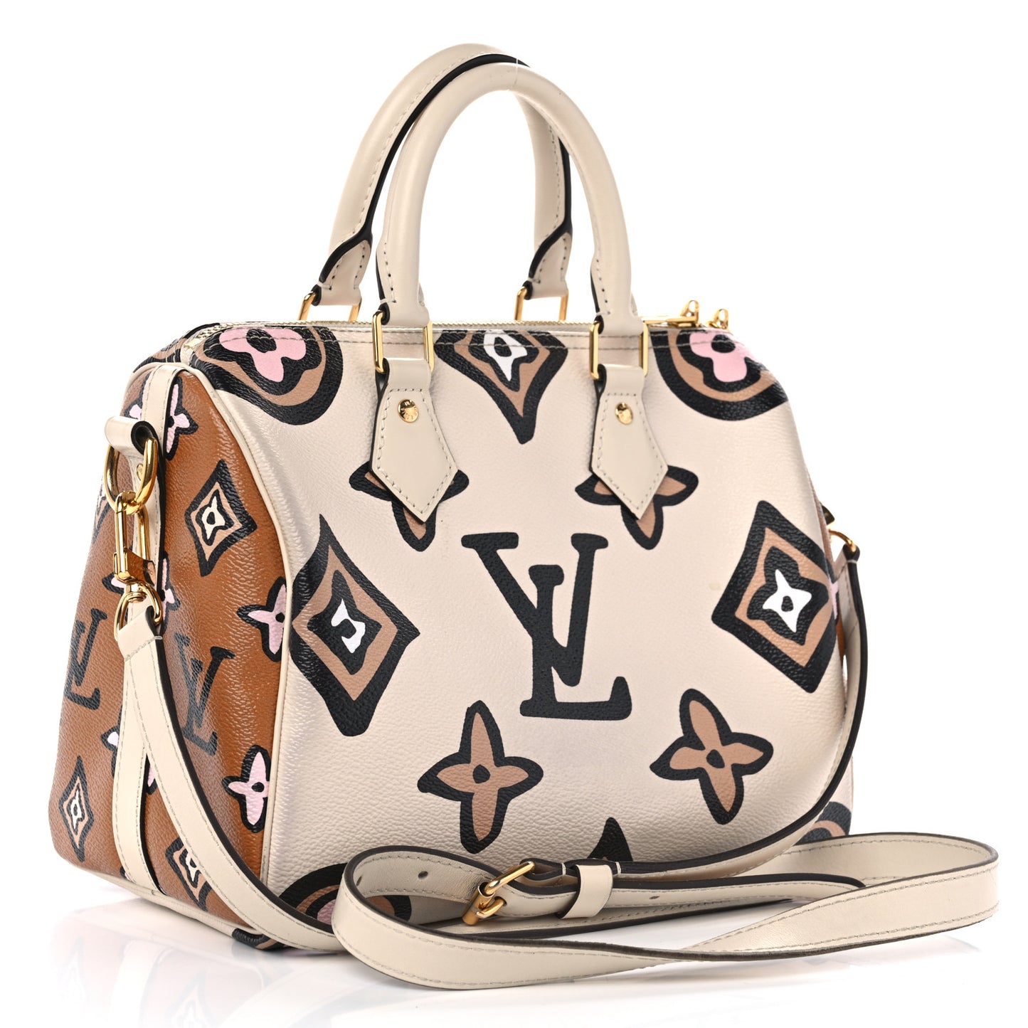 Monogram Giant Wild At Heart Speedy Bandouliere 25 Creme