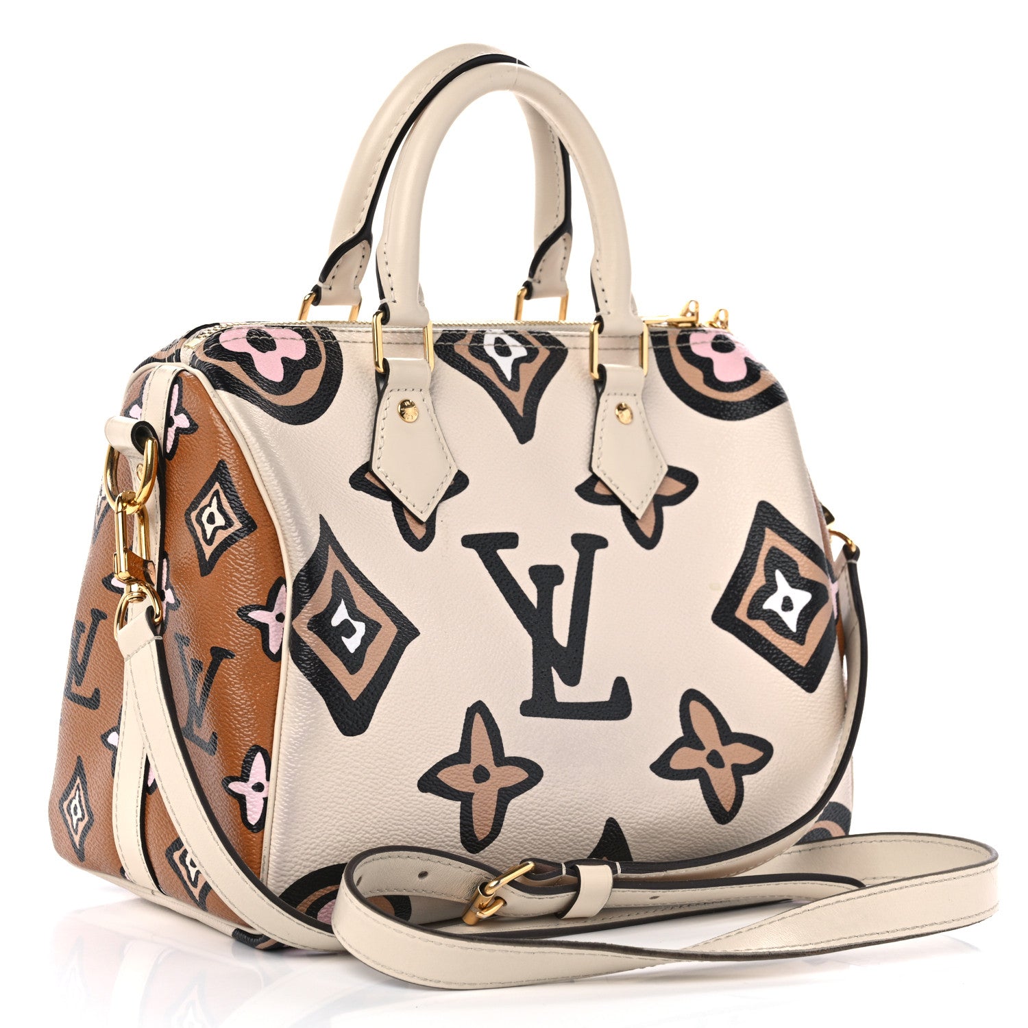 Louis Vuitton Monogram Giant Wild At Heart Speedy Bandouliere 25 Creme 3 of 13