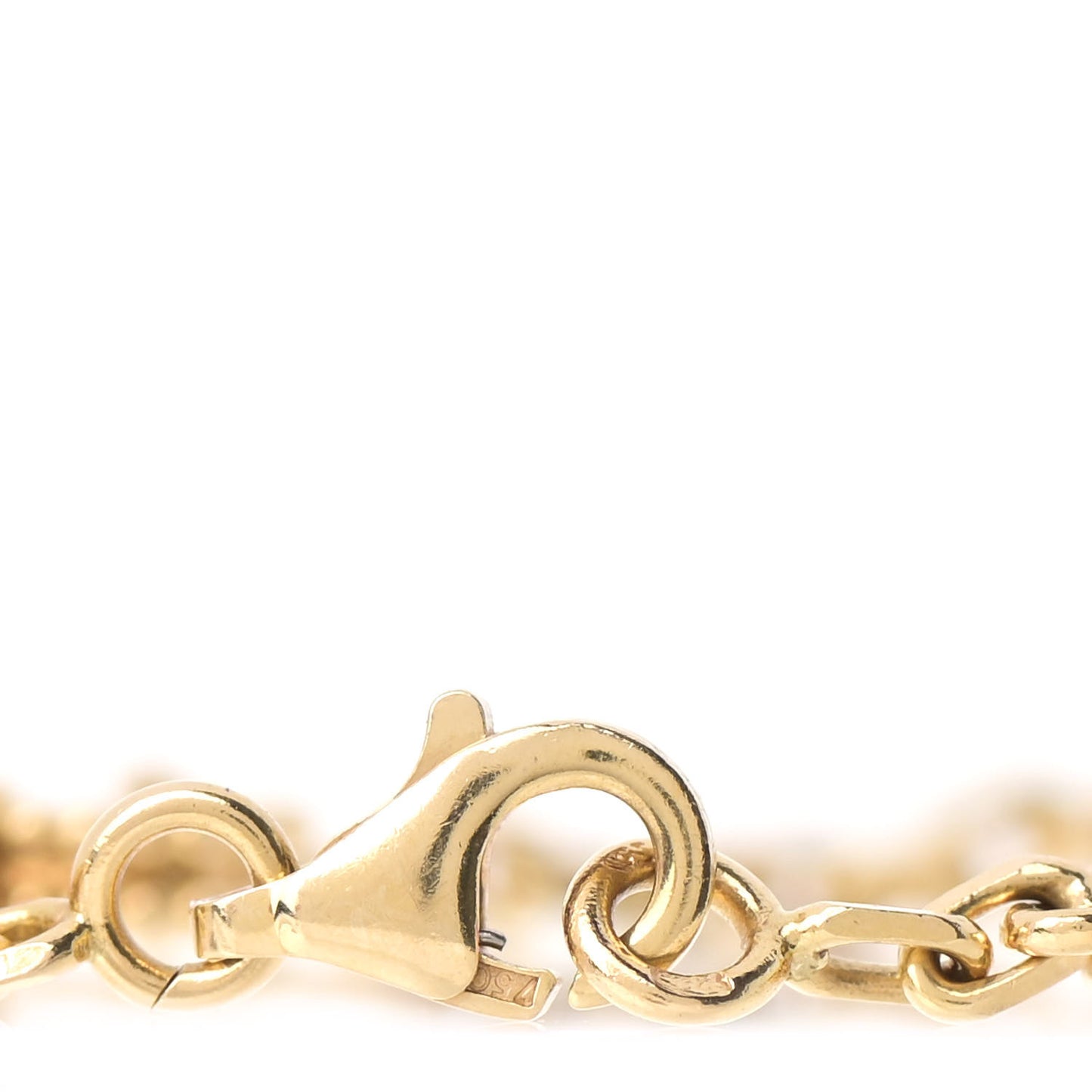 18K Yellow Gold Mother of Pearl 5 Motifs Vintage Alhambra Bracelet