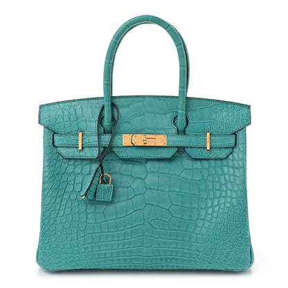 Hermes Matte Alligator Birkin 30 Bleu Paon 1 of 12