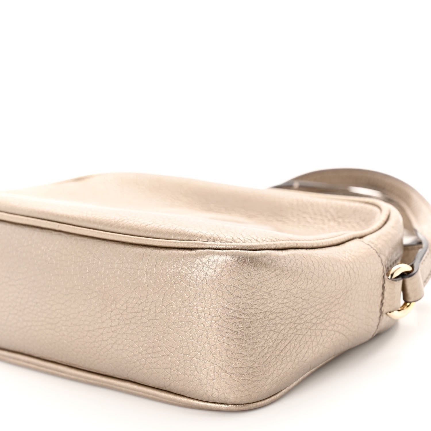 Gucci Metallic Pebbled Calfskin Small Soho Disco Bag Golden Beige 10 of 10