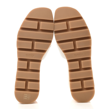 Hermes Calfskin Cork Eze 30 Sandals 39 White 7 of 9
