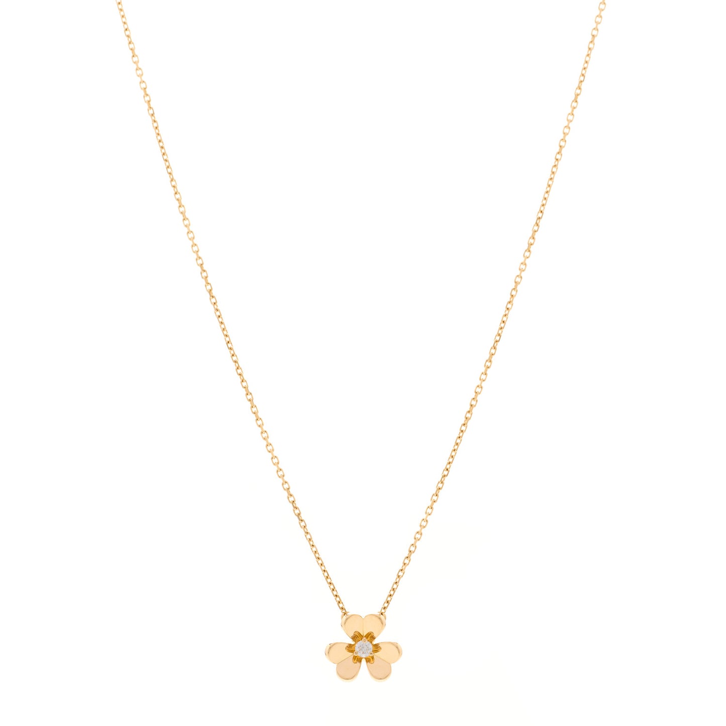 18K Yellow Gold Diamond Mini Frivole Pendant Necklace