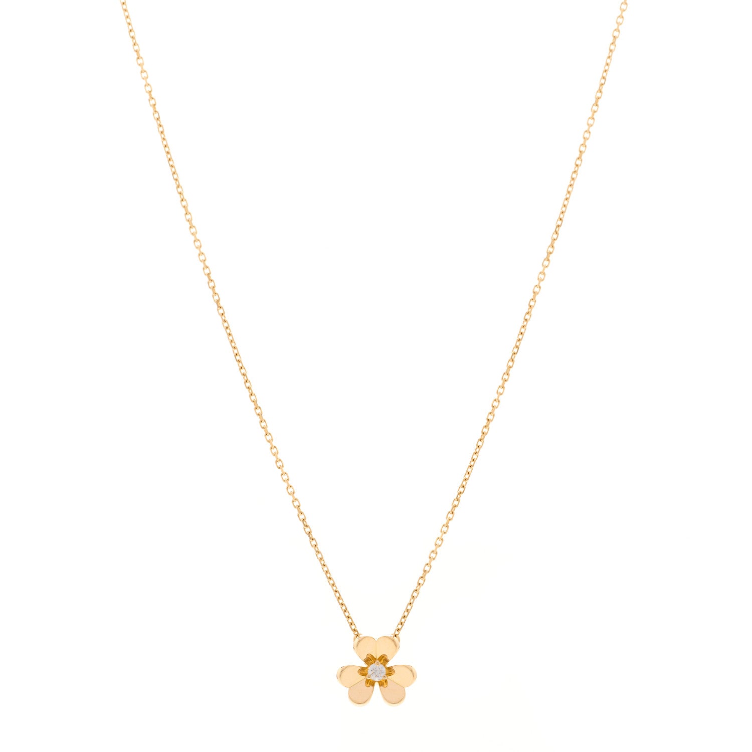 Van Cleef & Arpels 18K Yellow Gold Diamond Mini Frivole Pendant Necklace 1 of 5