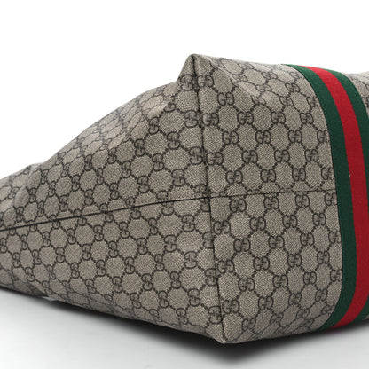 Gucci GG Supreme Monogram Calfskin Web Small Jackie 1961 Shoulder Bag Beige Brown Sugar 9 of 10