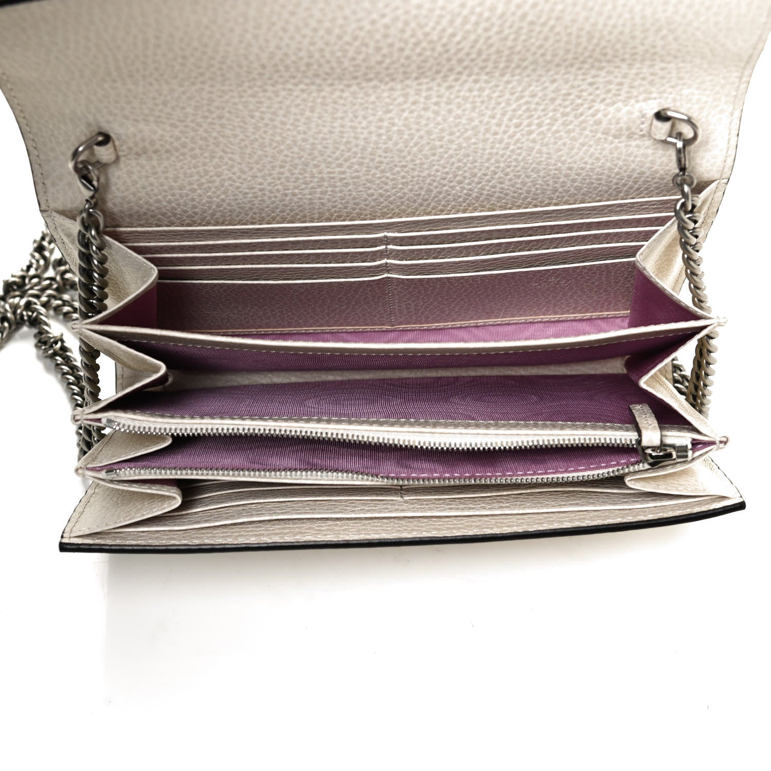 Gucci Dollar Calfskin Mini Dionysus Chain Wallet Mystic White 5 of 11