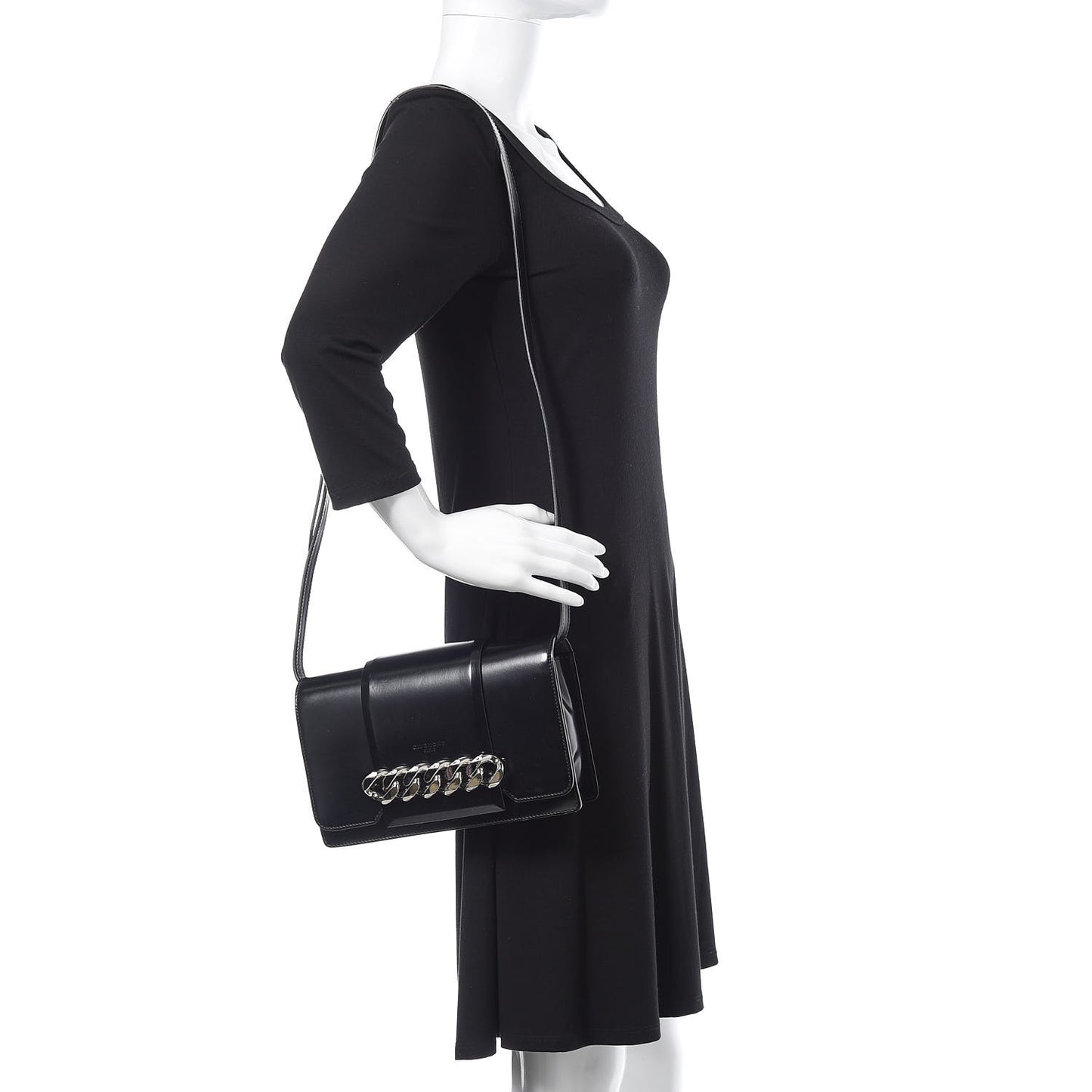 Calfskin Infinity Flap Bag Black