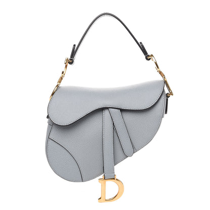 Christian Dior Grained Calfskin Mini Saddle Bag Sky Blue 1 of 8