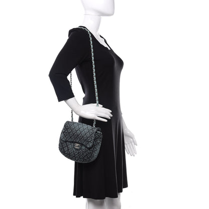 Chanel Washed Denim Quilted Small Denimpression Flap Blue Black 2 of 11
