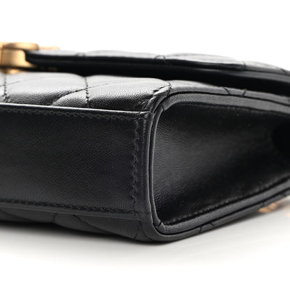 Chanel Lambskin Enamel Quilted Top Handle Flap Phone Holder With Chain Black 10 of 13