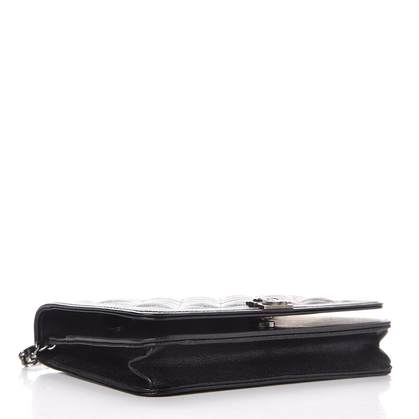 Caviar Quilted Boy Wallet On Chain WOC Black