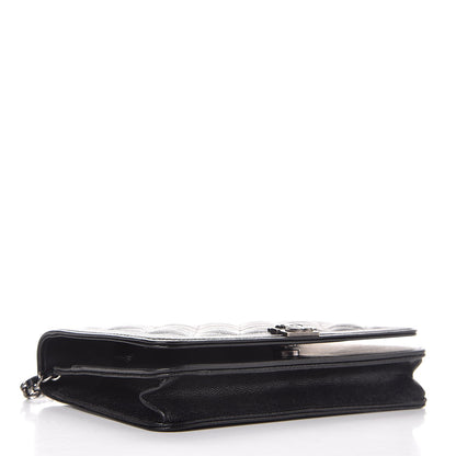 Chanel Caviar Quilted Boy Wallet On Chain WOC Black 4 of 9