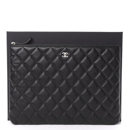 Chanel Lambskin Quilted Large Cosmetic Case Black 8 of 8