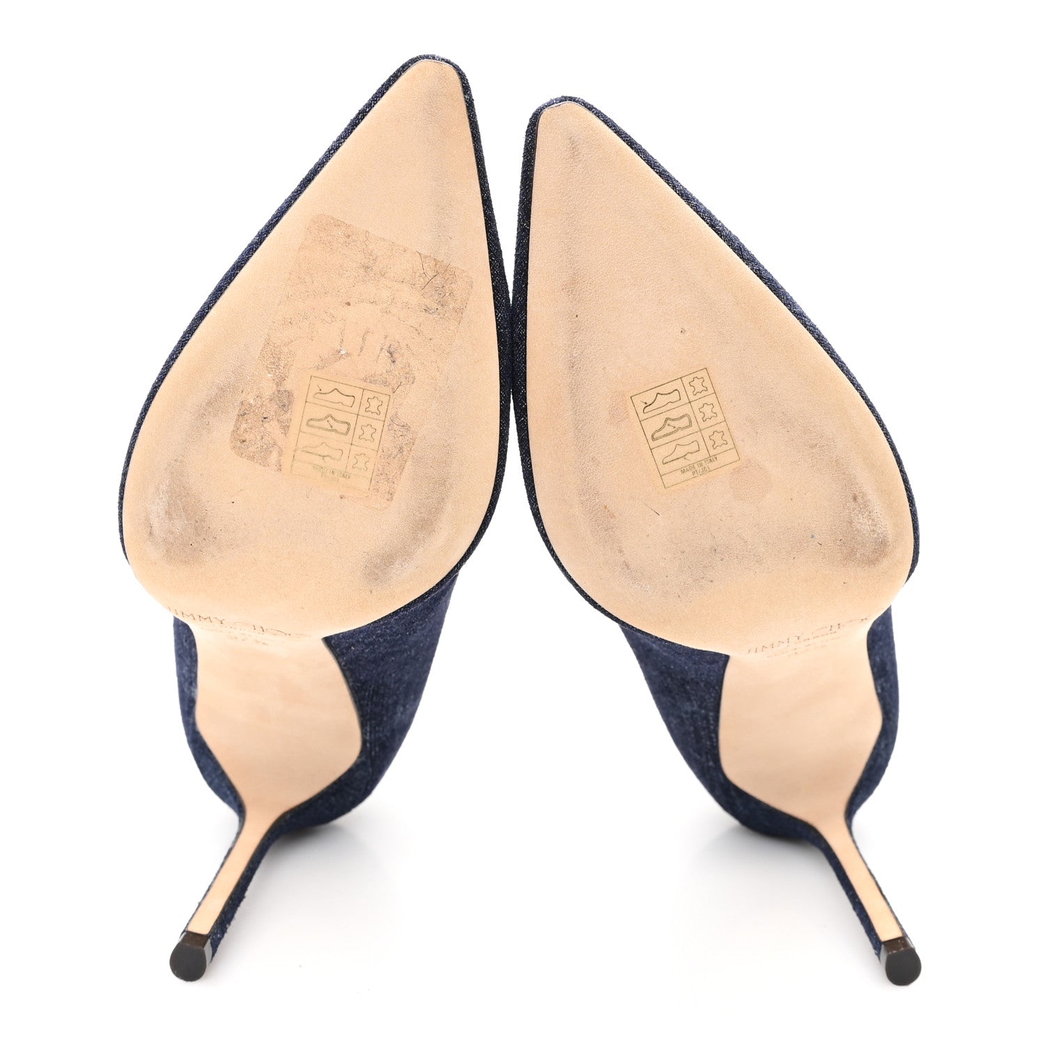 Jimmy Choo Denim Pointy Toe Romy 100 Pumps 37.5 Light Indigo 7 of 9
