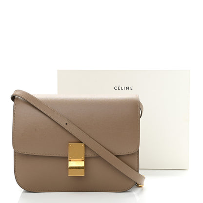 Celine Liege Calfskin Medium Classic Box Flap Bag Taupe 11 of 11