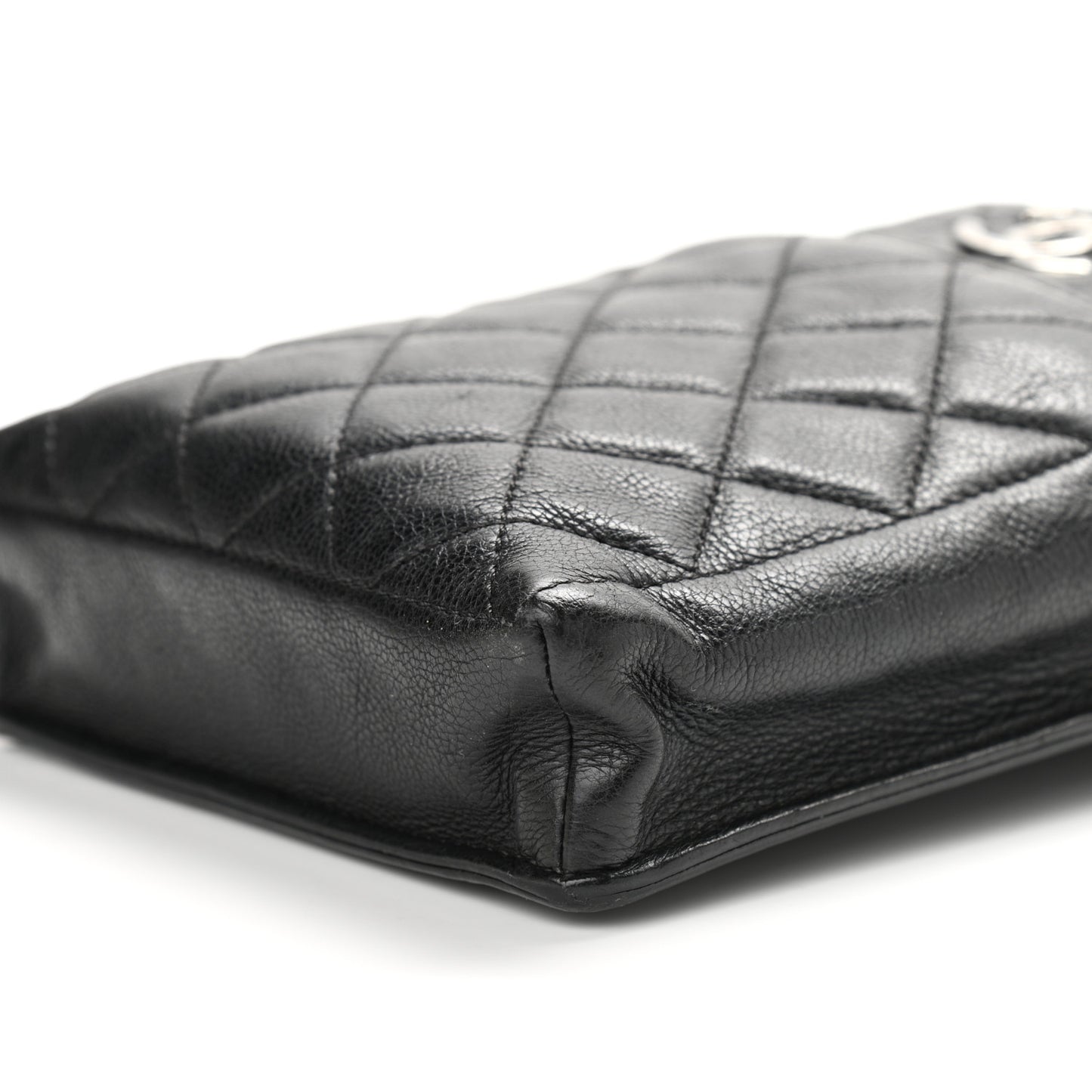 Calfskin Quilted CC Waiter Clutch Clutch With Chain Black