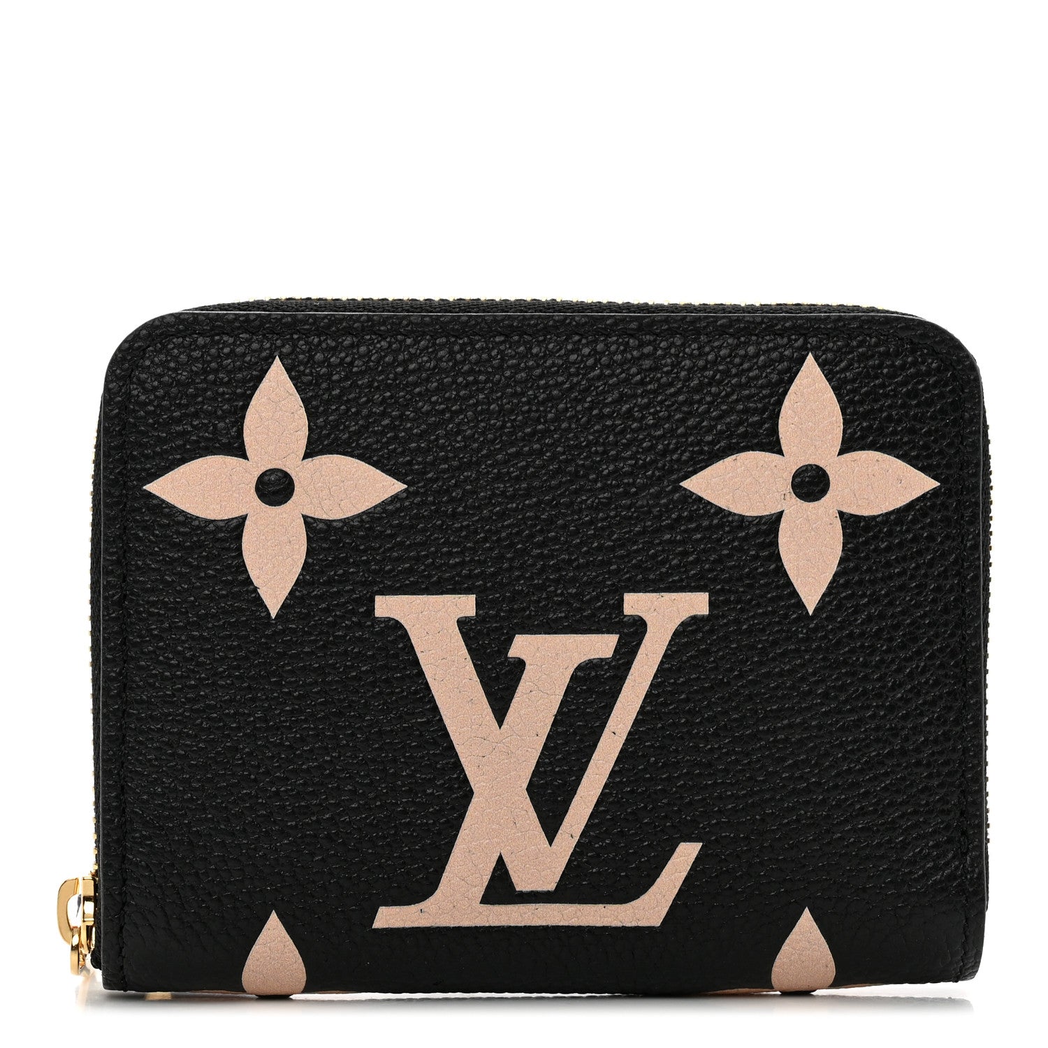Louis Vuitton Empreinte Monogram Giant Zippy Coin Purse Black Beige 1 of 9