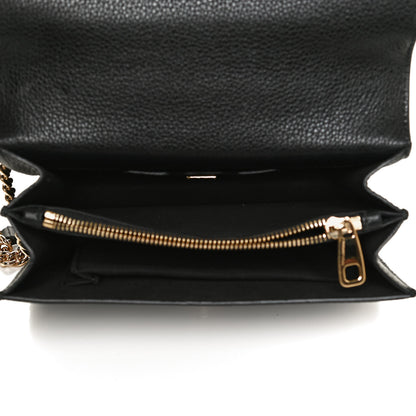 Dolce & Gabbana Grained Calfskin Rosalia Shoulder Bag Black 5 of 11