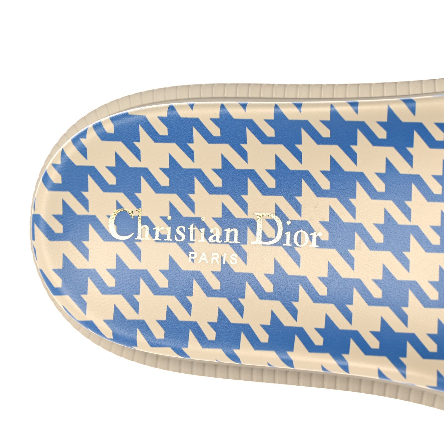 Micro PDP Cotton Houndstooth Embroidered Dway 10mm Slide Sandals 39.5 Cornflower