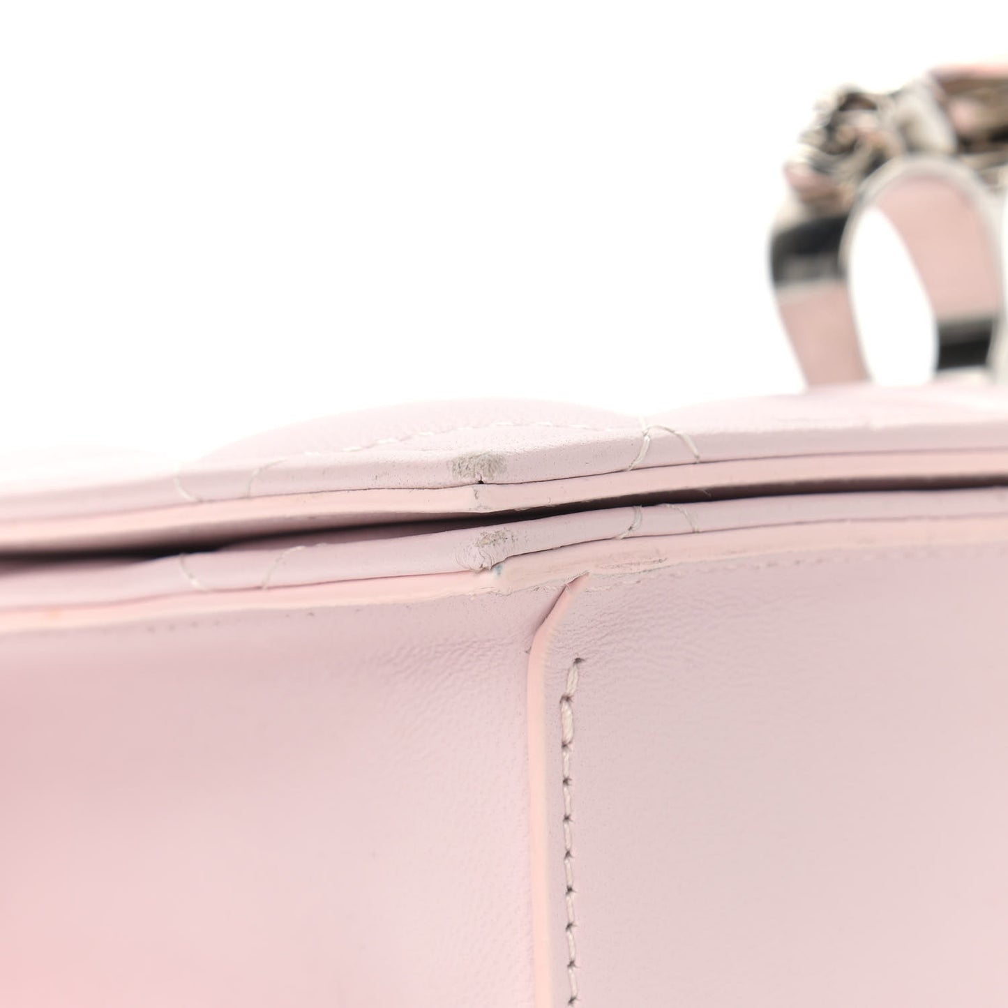 Lambskin Quilted Knuckle Shoulder Bag Pink