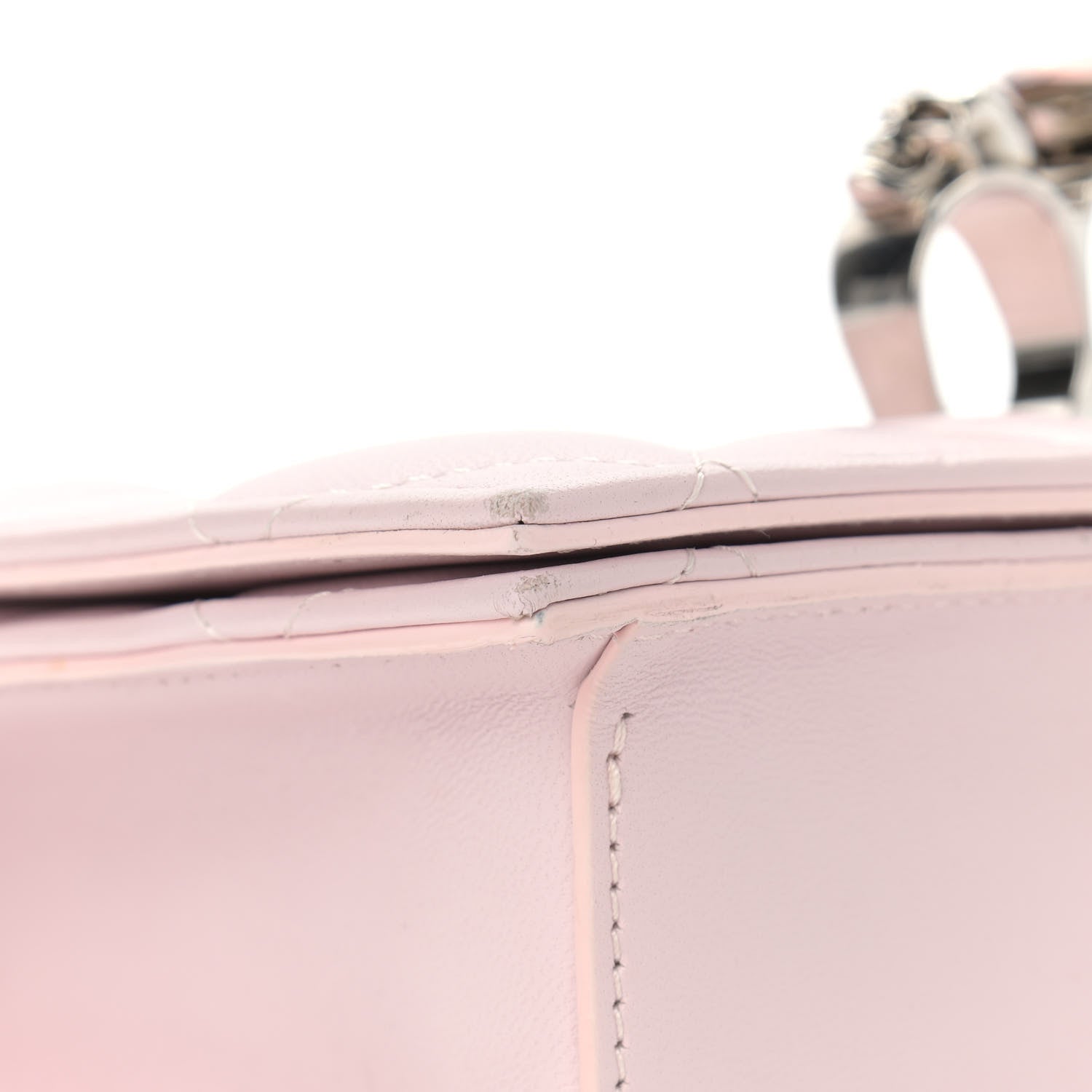 Alexander McQueen Lambskin Quilted Knuckle Shoulder Bag Pink 8 of 13