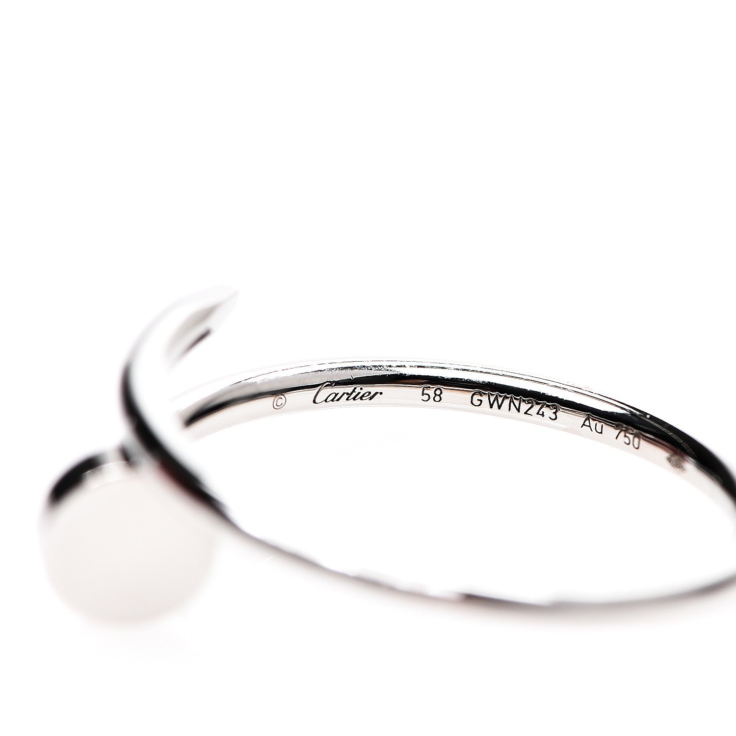 Cartier 18K White Gold Small Juste Un Clou Ring 58 8.25 3 of 4