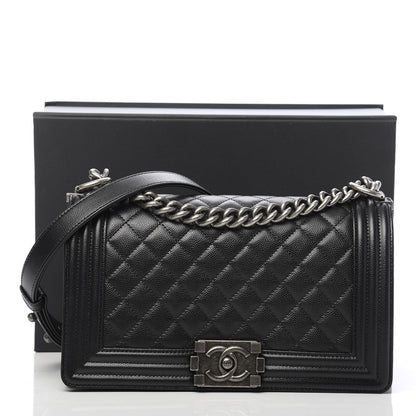 Chanel Caviar Quilted Medium Boy Flap Black 11 of 11